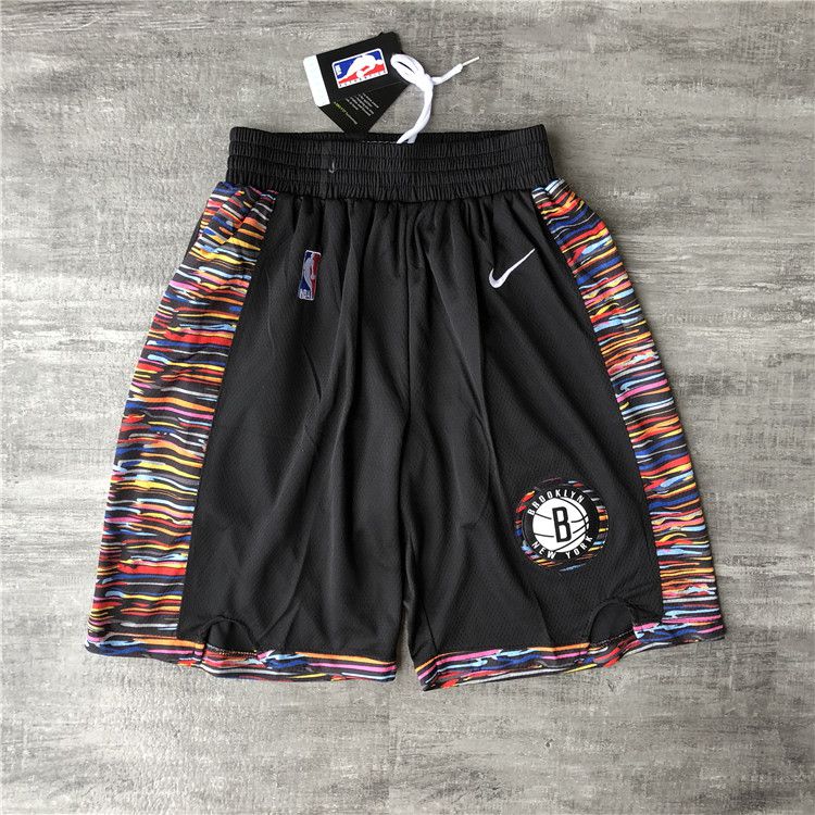 Men NBA Brooklyn Nets Black Nike Shorts 0416-0